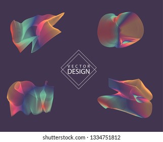 Vector design background with set colorful gradient shapes