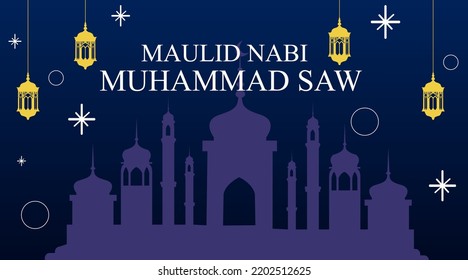 vector design background template eps commemorating the birthday of the prophet muhammaf saw for banners, background designs, design elements, pamphlets and others