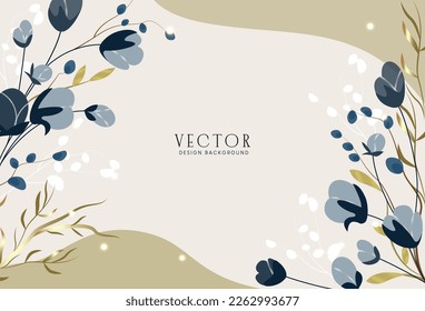 Vector design background. Vector design background text in empty space with flower elements artwork. Vector illustration background design. 
