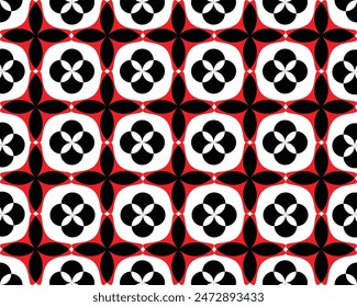 vector design of a background wallpaper in basic colors of red, black and white with a basic shape like a circle that resembles a flower crown in large numbers and patterns