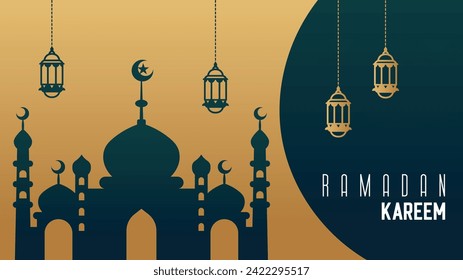 vector design for background wallpaper celebrating Ramadan, the month full of blessings