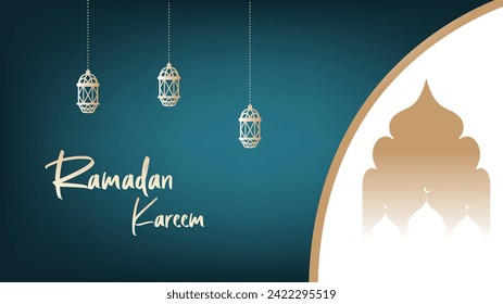 vector design for background wallpaper celebrating Ramadan, the month full of blessings