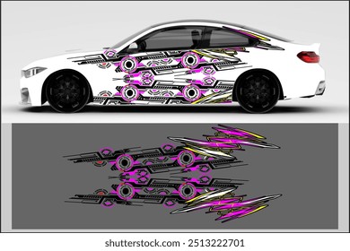 vector design background wrap car, with unique line pattern and bright colors my own work, not ai generate