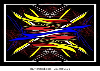 vector design background wrap car, decal racing, background branding car, with unique line patterns and bright colors. my own work, not ai generate