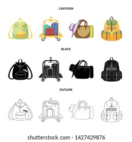 Vector design of backpack and bag logo. Collection of backpack and school vector icon for stock.