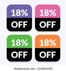 Vector design badge moden discount up to 18% Special Offer sticker bundle set illustration