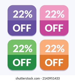 Rabatt für Vektordesign-Badge bis zu 22 % Sonderangebot-Aufkleber-Bundle-Set zur Illustration