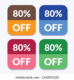 Rabatt auf Vektordesign-Badge bis zu 80 % Sonderangebot-Aufkleber-Bundle-Set