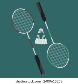 Diseño vectorial de un maletero de bádminton y murciélagos