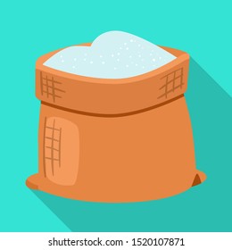 Vector design of bag and sugar icon. Graphic of bag and sack stock vector illustration.