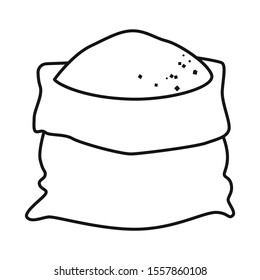 Vector design of bag and sugar icon. Web element of bag and sack Stock symbol for web.