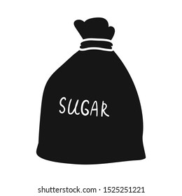 Vector design of bag and sugar logo. Web element of bag and powder vector icon for stock.
