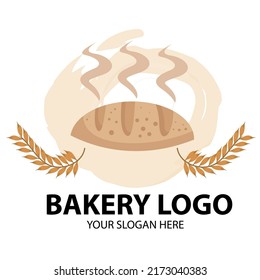 Vector design, bakery logo illustration in bread shape
