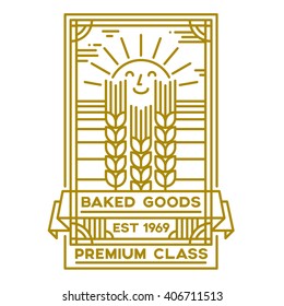 Vector design for bakery shop. Vintage style.