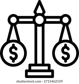 Estilo de icono de equilibrio de diseño de Vector
