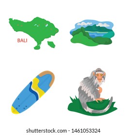 Vector design of bali and indonesia logo. Set of bali and caribbean stock symbol for web.
