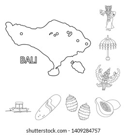 Vector design of balinese and caribbean icon. Collection of balinese and geography stock vector illustration.