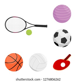 Vector design of ball and soccer icon. Set of ball and basketball stock symbol for web.