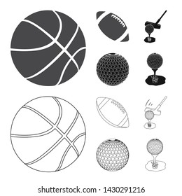 Vector design of ball and soccer icon. Set of ball and basketball stock vector illustration.