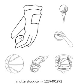 Vector design of ball and soccer sign. Set of ball and basketball vector icon for stock.