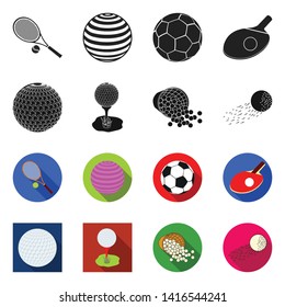 Vector design of ball and soccer sign. Set of ball and basketball stock symbol for web.