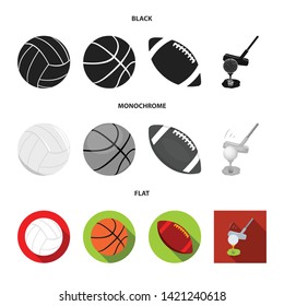 Vector design of ball and soccer sign. Set of ball and basketball stock symbol for web.