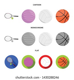 Vector design of ball and soccer sign. Collection of ball and basketball stock symbol for web.
