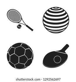 Vector design of ball and soccer symbol. Collection of ball and basketball stock vector illustration.