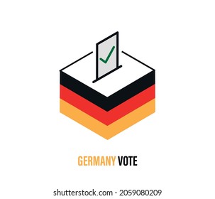 Vector design of ballot box with germany flag colors.
