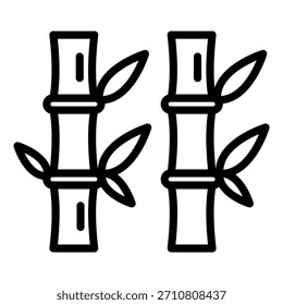 Estilo de ícone de bambu de design de vetor