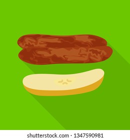 Vector design of banana and dry logo. Collection of banana and tropical stock vector illustration.