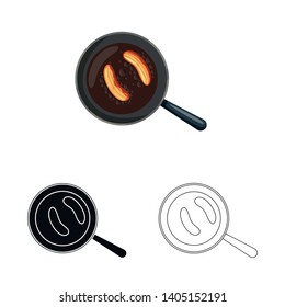 Vector design of banana and fried logo. Set of banana and fruit stock vector illustration.