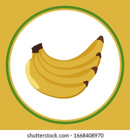Vector design of a banana with a white background.
