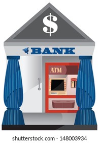 Vector design of Bank and ATM machine with a dollar sign