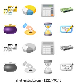 Vector design of bank and money icon. Set of bank and bill vector icon for stock.
