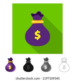 Vector design of bank and money logo. Set of bank and bill stock symbol for web.