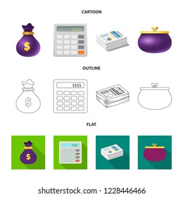 Vector design of bank and money logo. Set of bank and bill vector icon for stock.