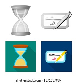 Vector design of bank and money sign. Collection of bank and bill stock vector illustration.