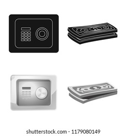 Vector design of bank and money symbol. Collection of bank and bill vector icon for stock.