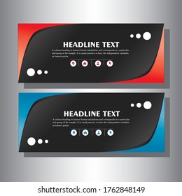 Vector design banner background black, red and blue