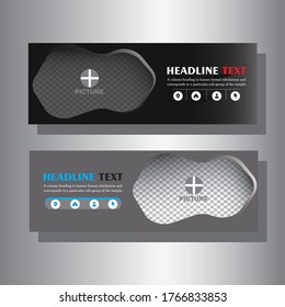 Vector design banner background black and white