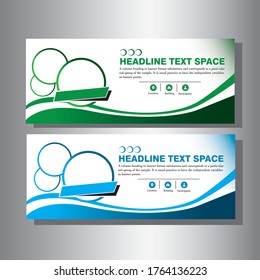 Vector design banner background green and blue
