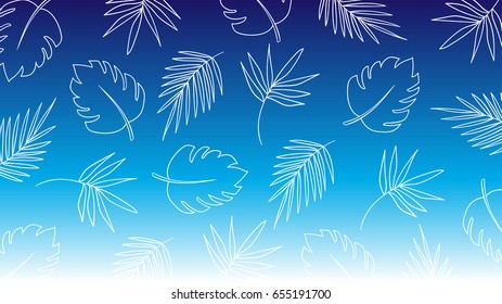 Vector design banner background of leave for summer.Draw Doodle style.