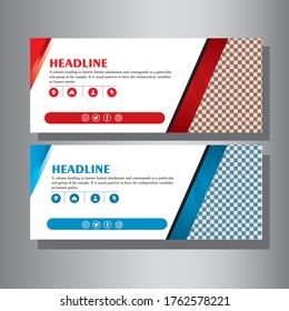 Fondo del cartel de diseño del vector rojo y azul