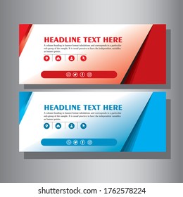 Vector design banner background red and blue