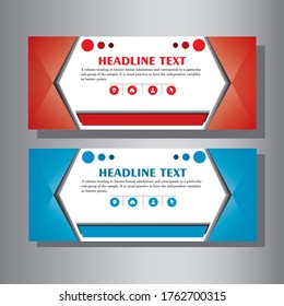 Vector design banner background red and blue