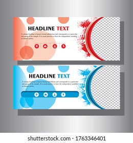 Fondo del cartel de diseño del vector rojo y azul