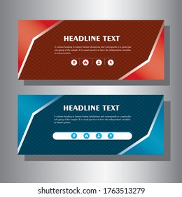 Vector design banner background red and blue