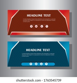 Vector design banner background red and blue