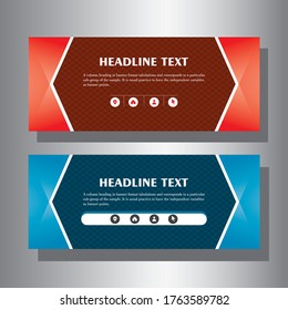 Vector design banner background red and blue